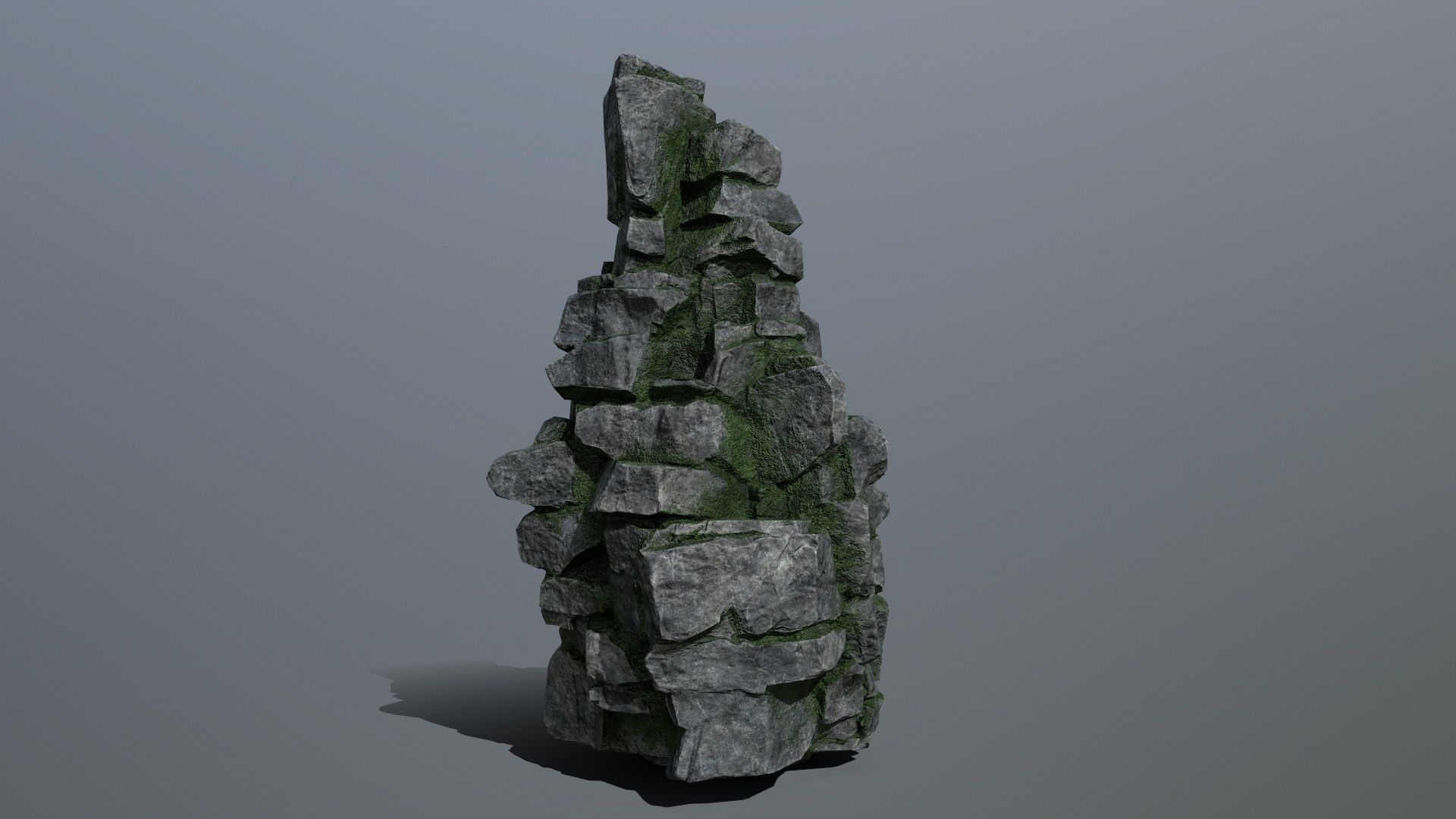 cliff rocks Low-poly 3D model_1
