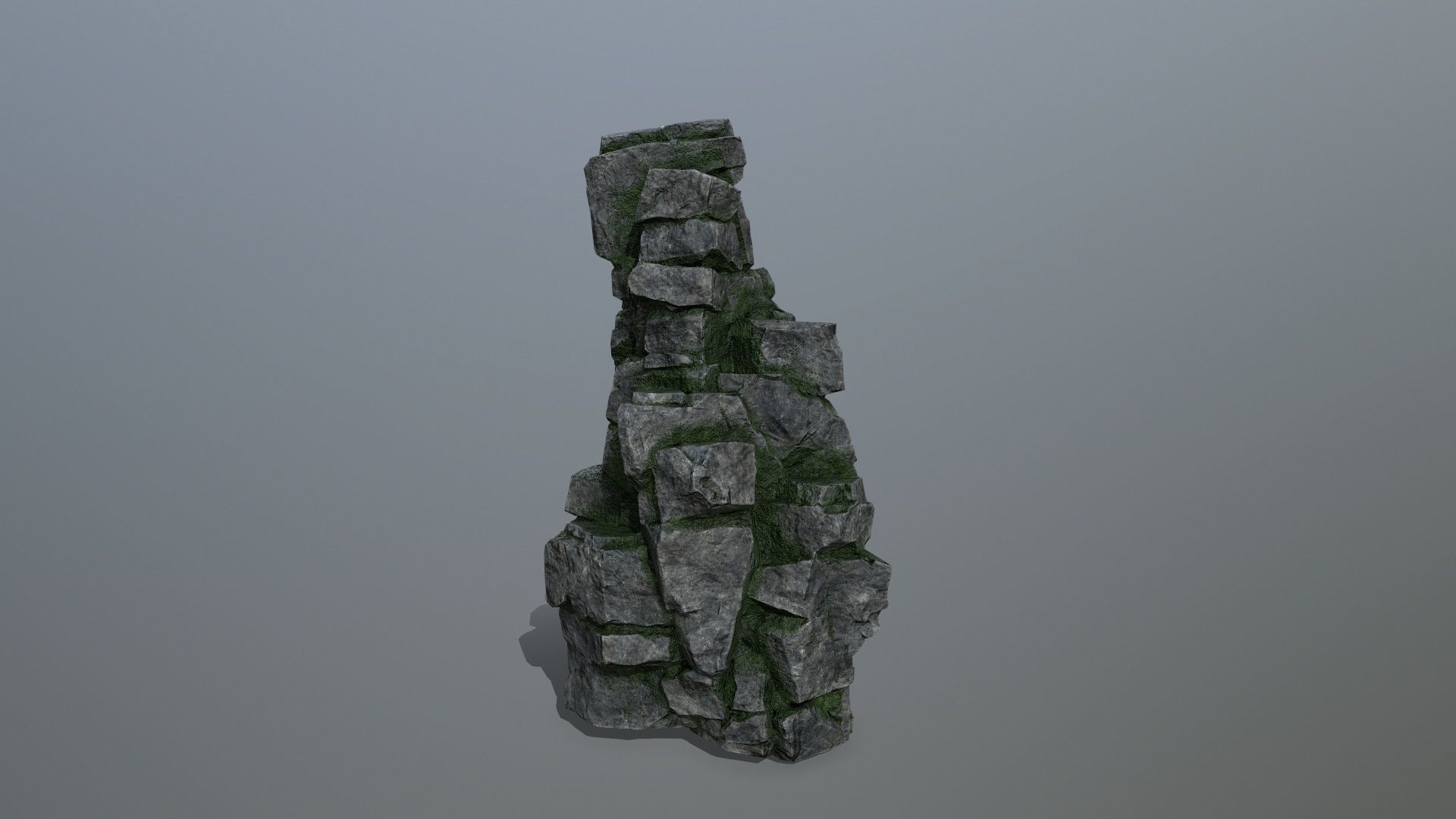 cliff rocks Low-poly 3D model_9