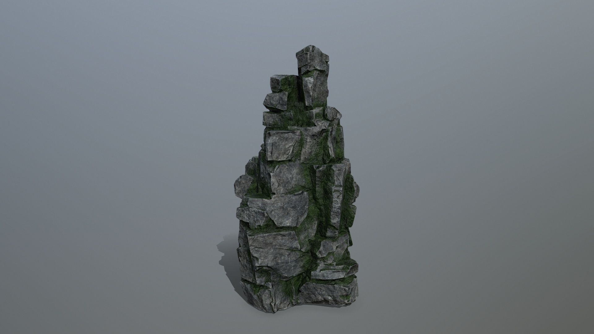 cliff rocks Low-poly 3D model_7