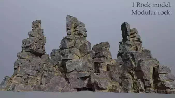 desert cliff rocks Low-poly 3D model
