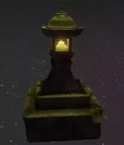 Stone lantern with candles