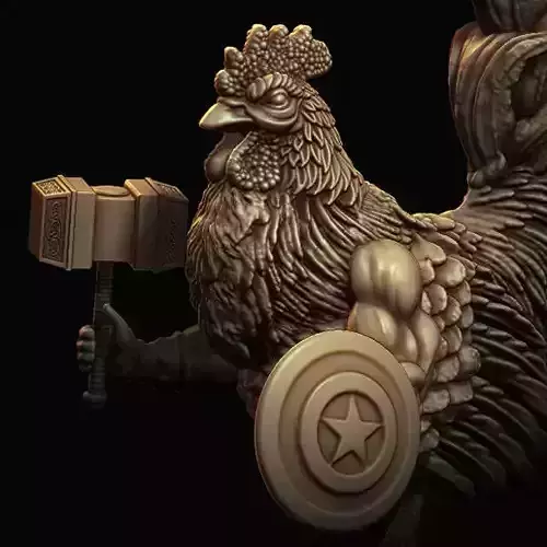 Avengers Assemble Chicken Edition meme 3D print model