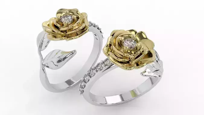 flower ring 3D print model