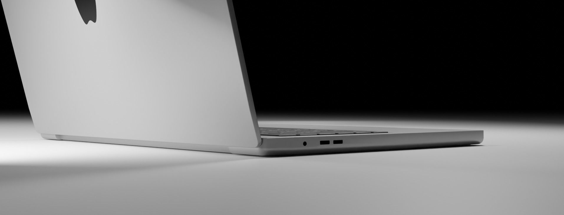 macbook pro 14-inch Low-poly 3D model_4