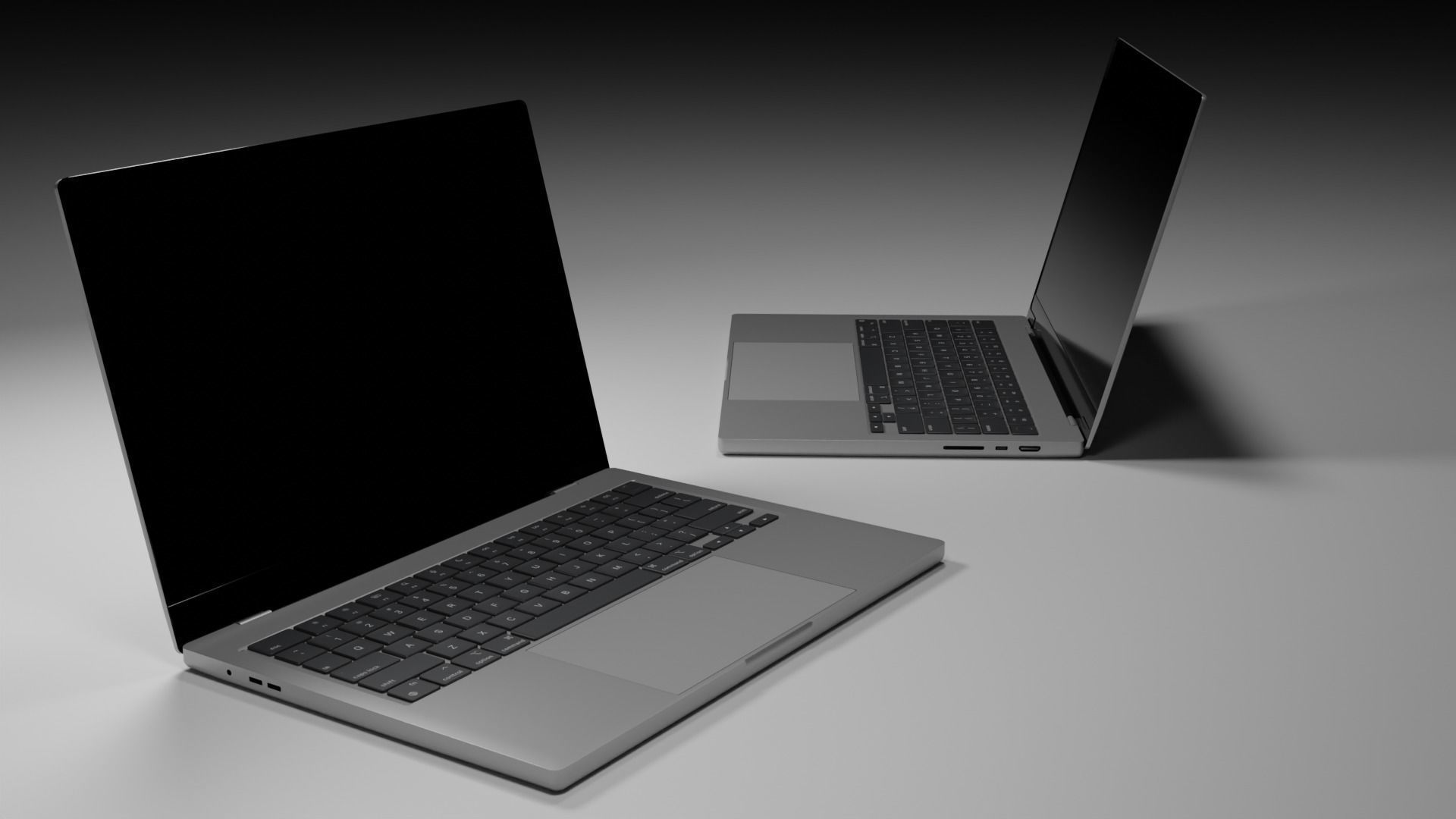 macbook pro 14-inch Low-poly 3D model_3
