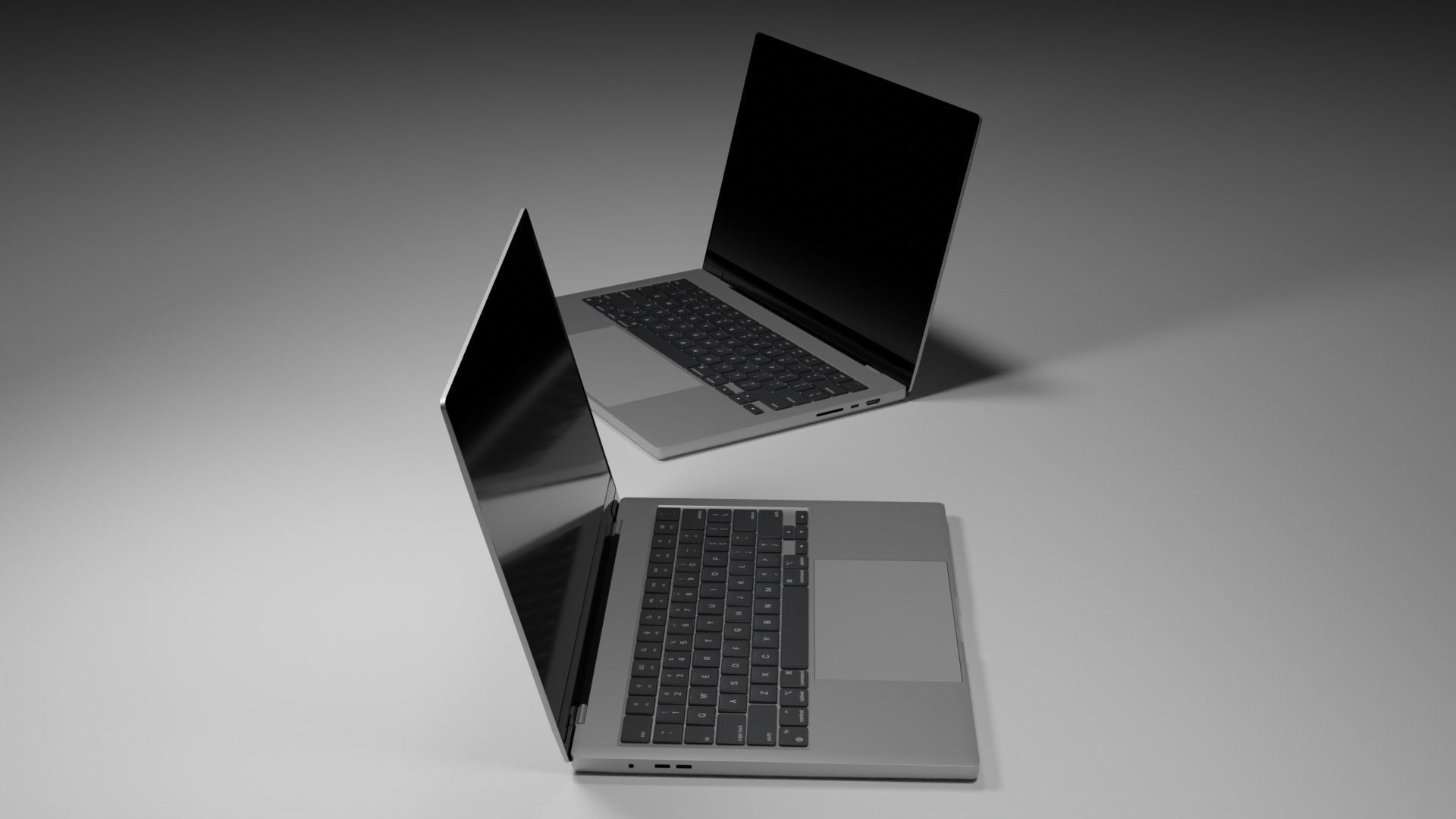 macbook pro 14-inch Low-poly 3D model_1