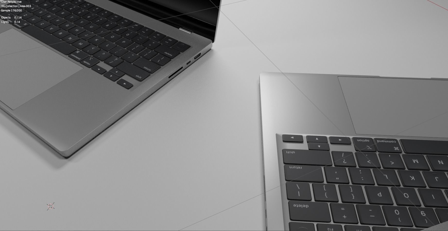 macbook pro 14-inch Low-poly 3D model_2