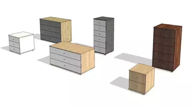 Single Drawer Dresser Unit 3D model