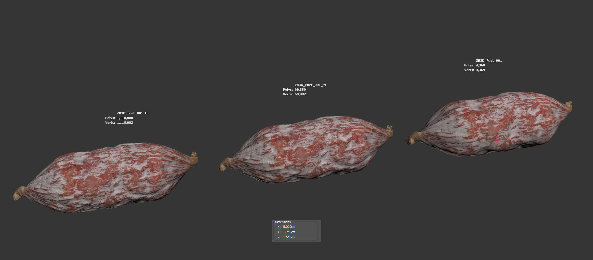 Fuet Salami 3D model_5