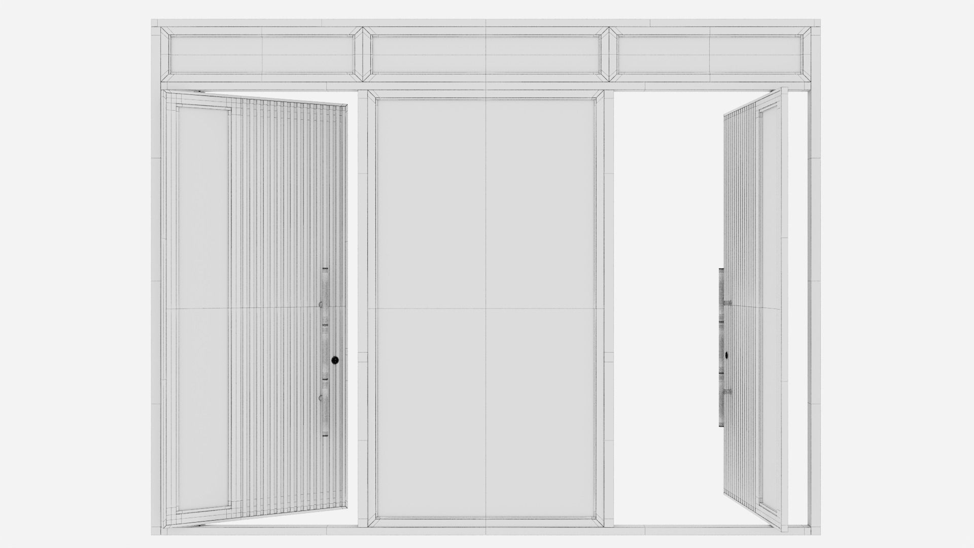 Aluminium door 204 3D model_6