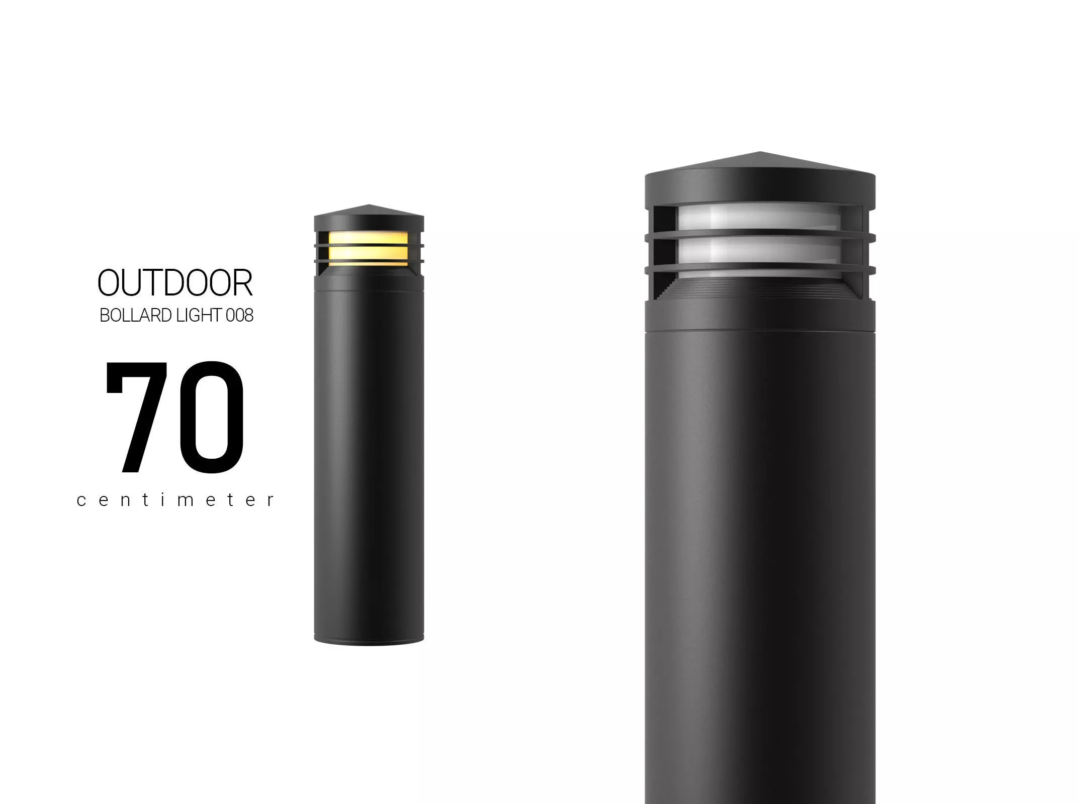 Modern Outdoor Bollar Light 3D model_0