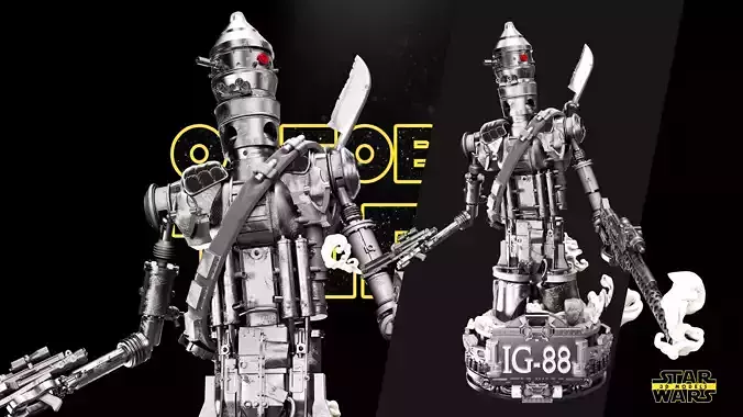 IG 88 Bust Star Wars 3D Models Ready for 3D printing 3D print model