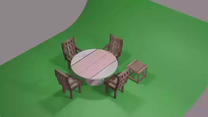 3D table with chairs 