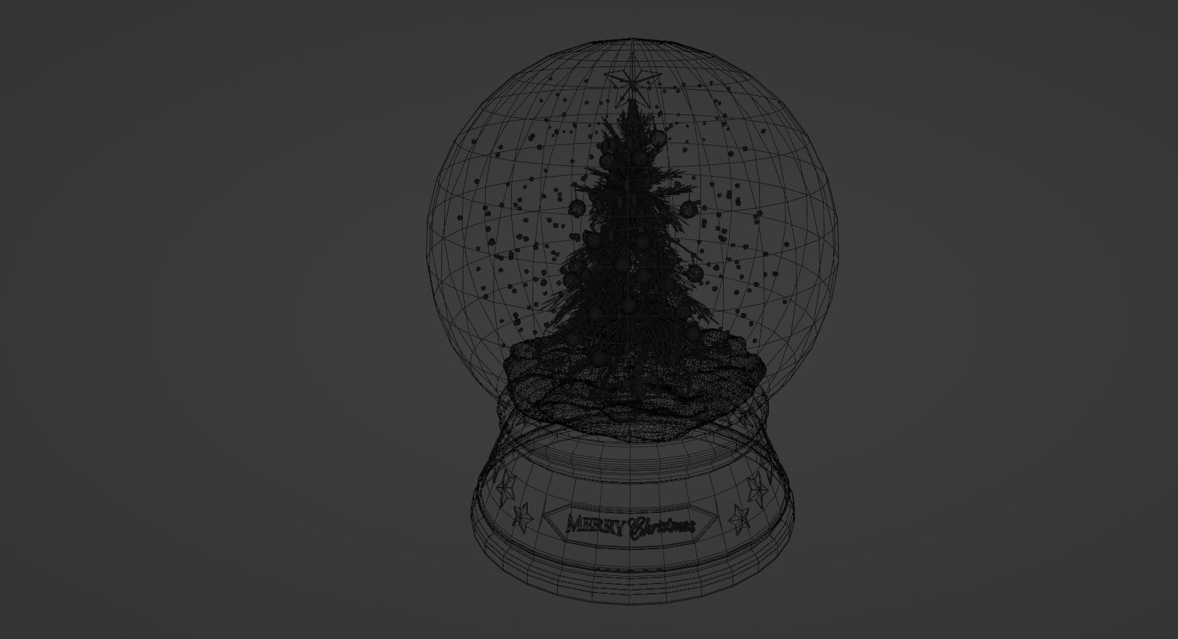Christmas Tree Snow Globe Low-poly 3D model_2