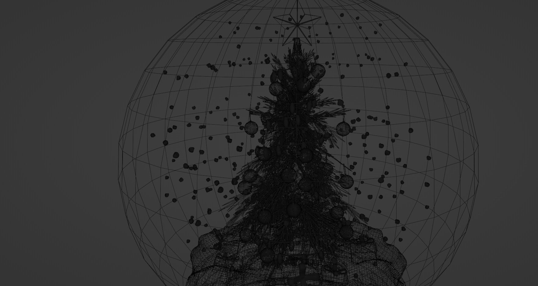 Christmas Tree Snow Globe Low-poly 3D model_4