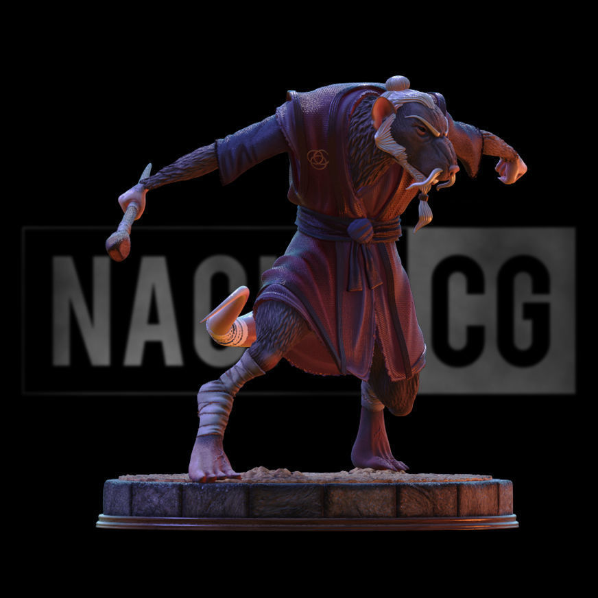 Fan Art Splinter from TMNT - Statue  3D print model_2