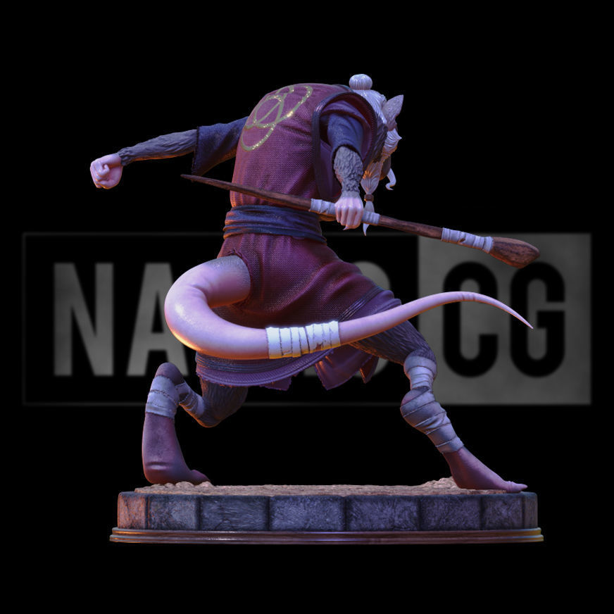 Fan Art Splinter from TMNT - Statue  3D print model_3
