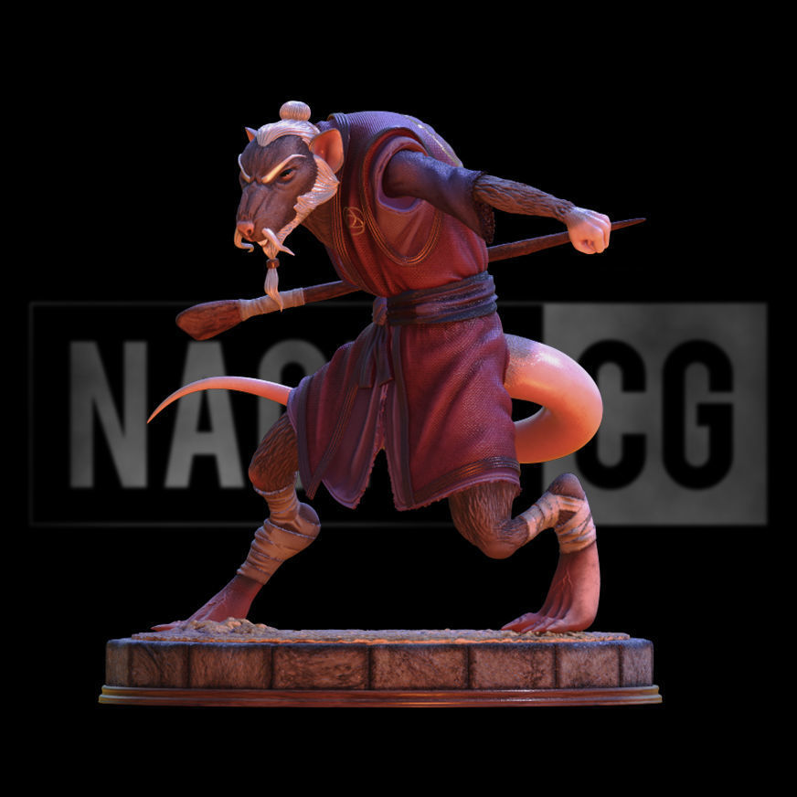 Fan Art Splinter from TMNT - Statue  3D print model_5