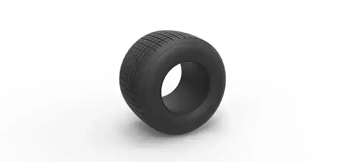 Dirt Sprint racing tire 13 Scale 1 to 25 3D print model