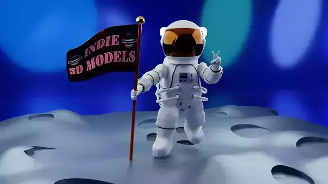 Chibi Astronaut Low-poly 3D model