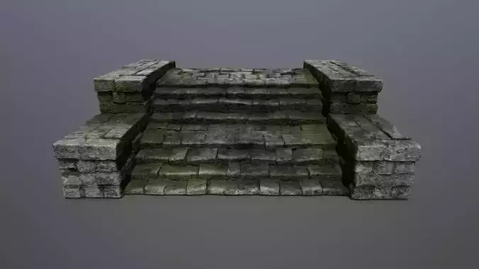 Ruin Stairs Low-poly 3D model