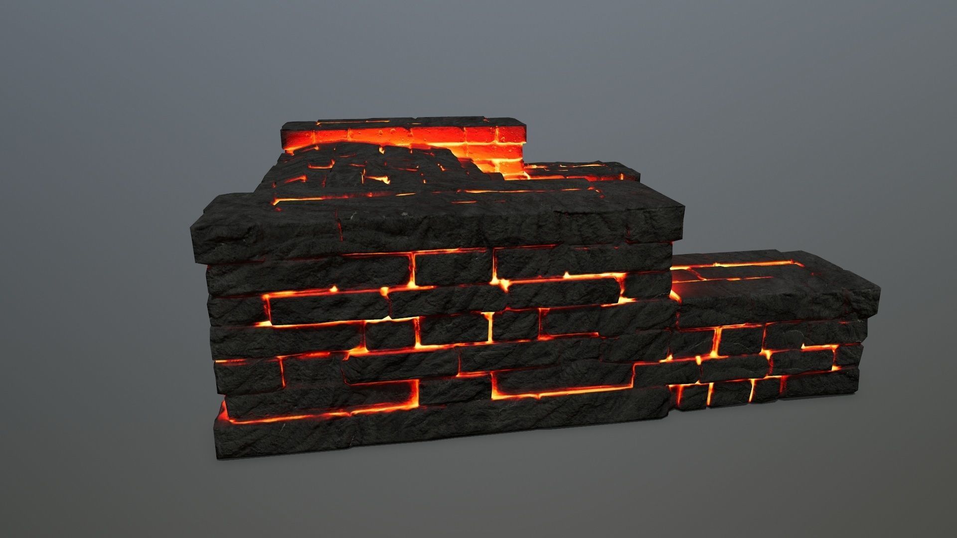 Ruin Stairs Low-poly 3D model_2