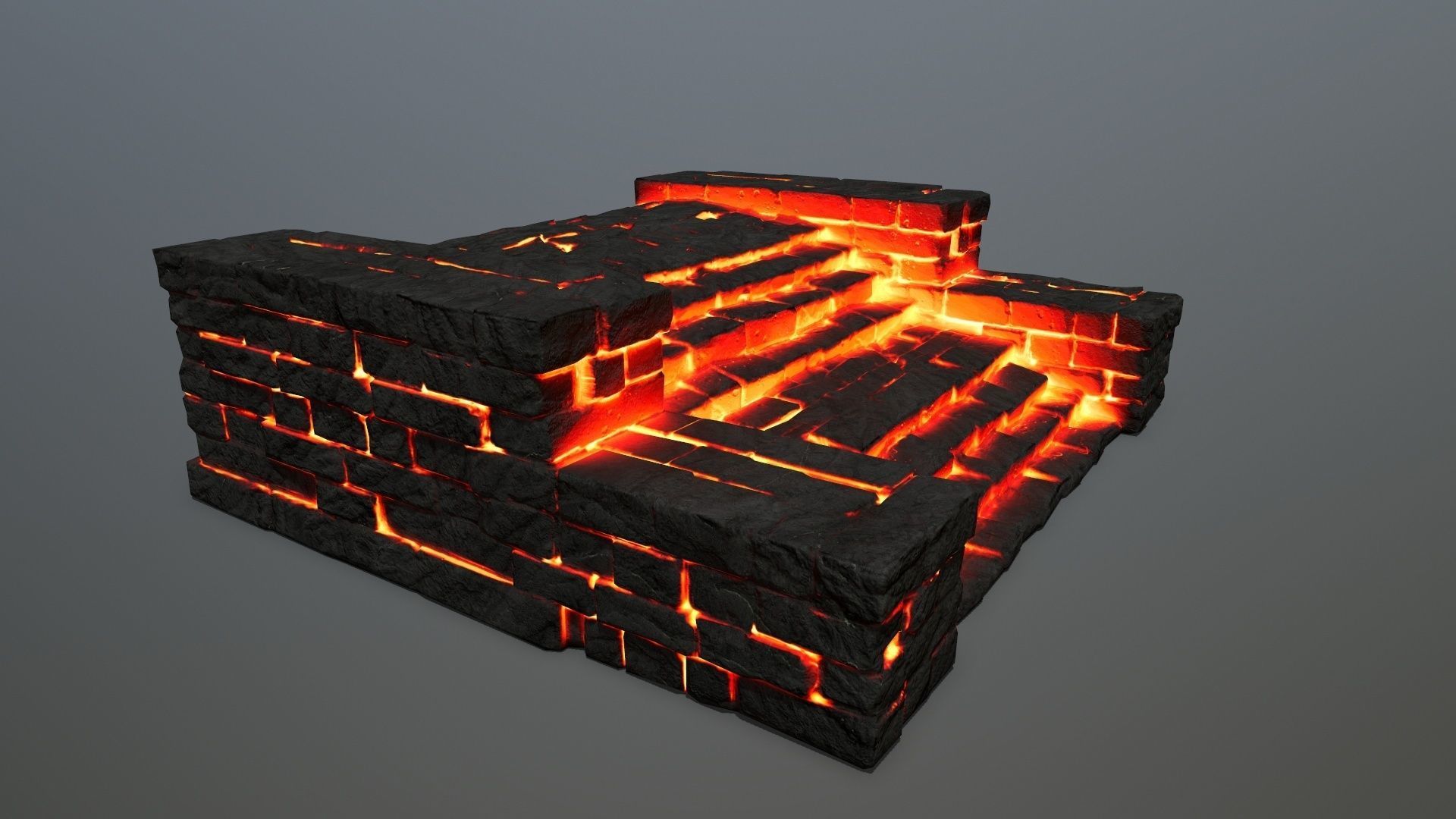 Ruin Stairs Low-poly 3D model_1