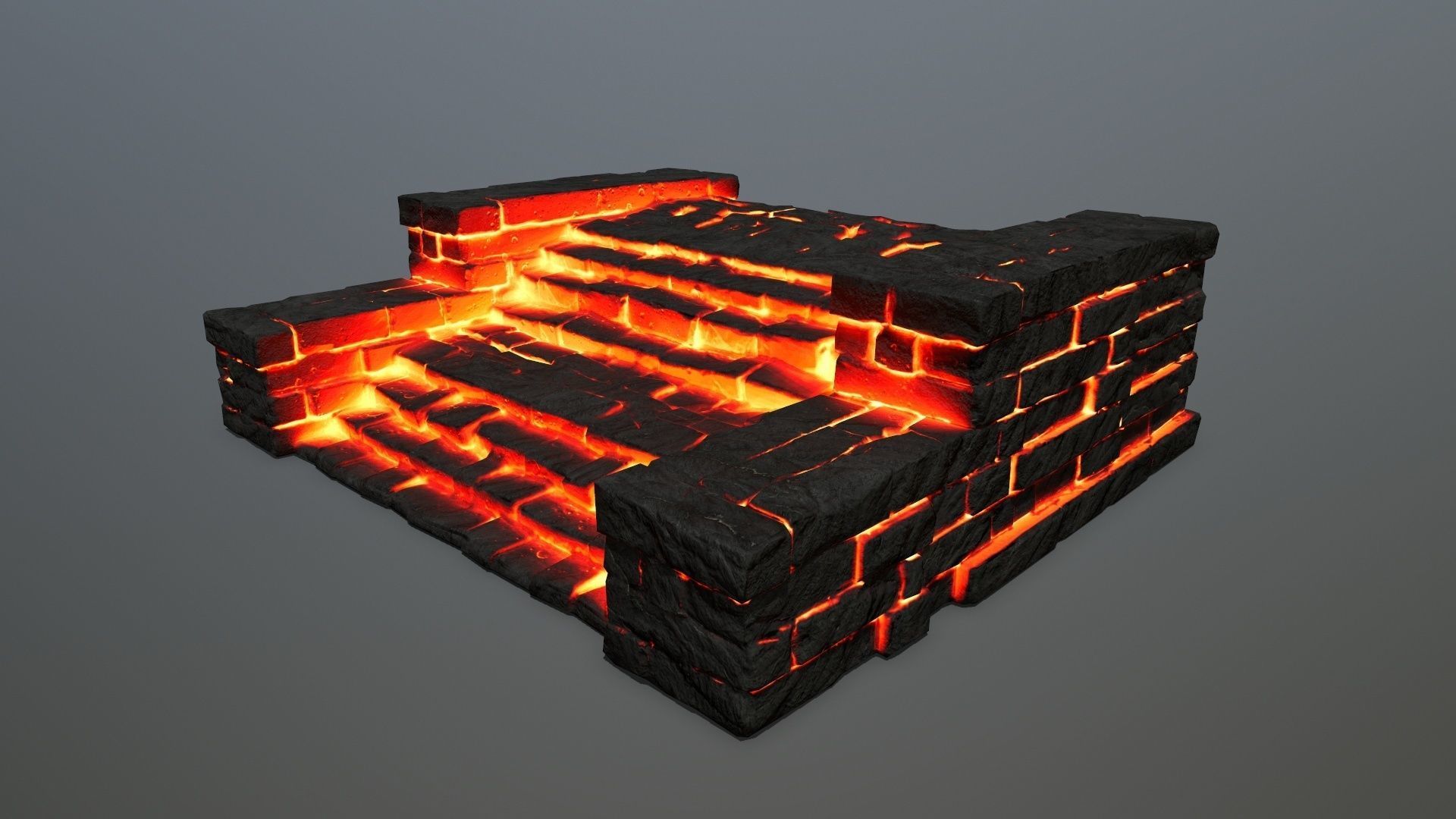 Ruin Stairs Low-poly 3D model_7