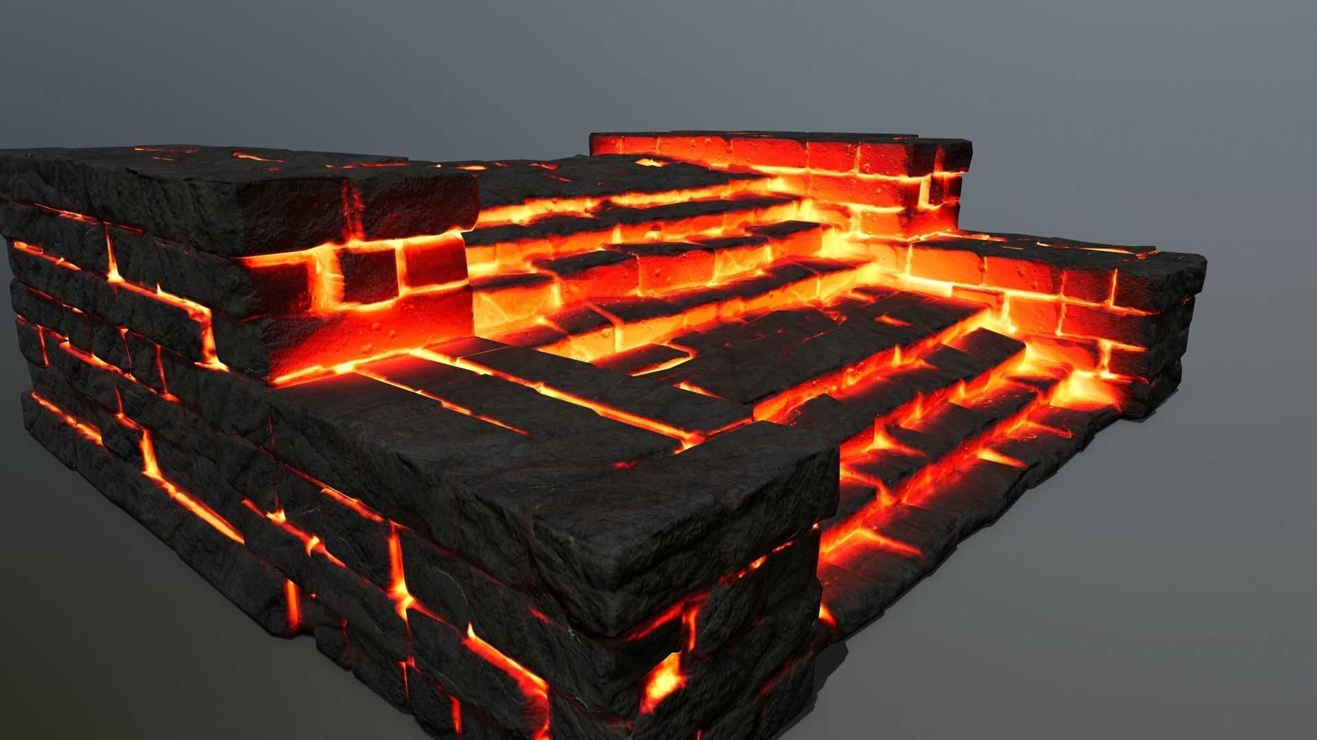 Ruin Stairs Low-poly 3D model_11