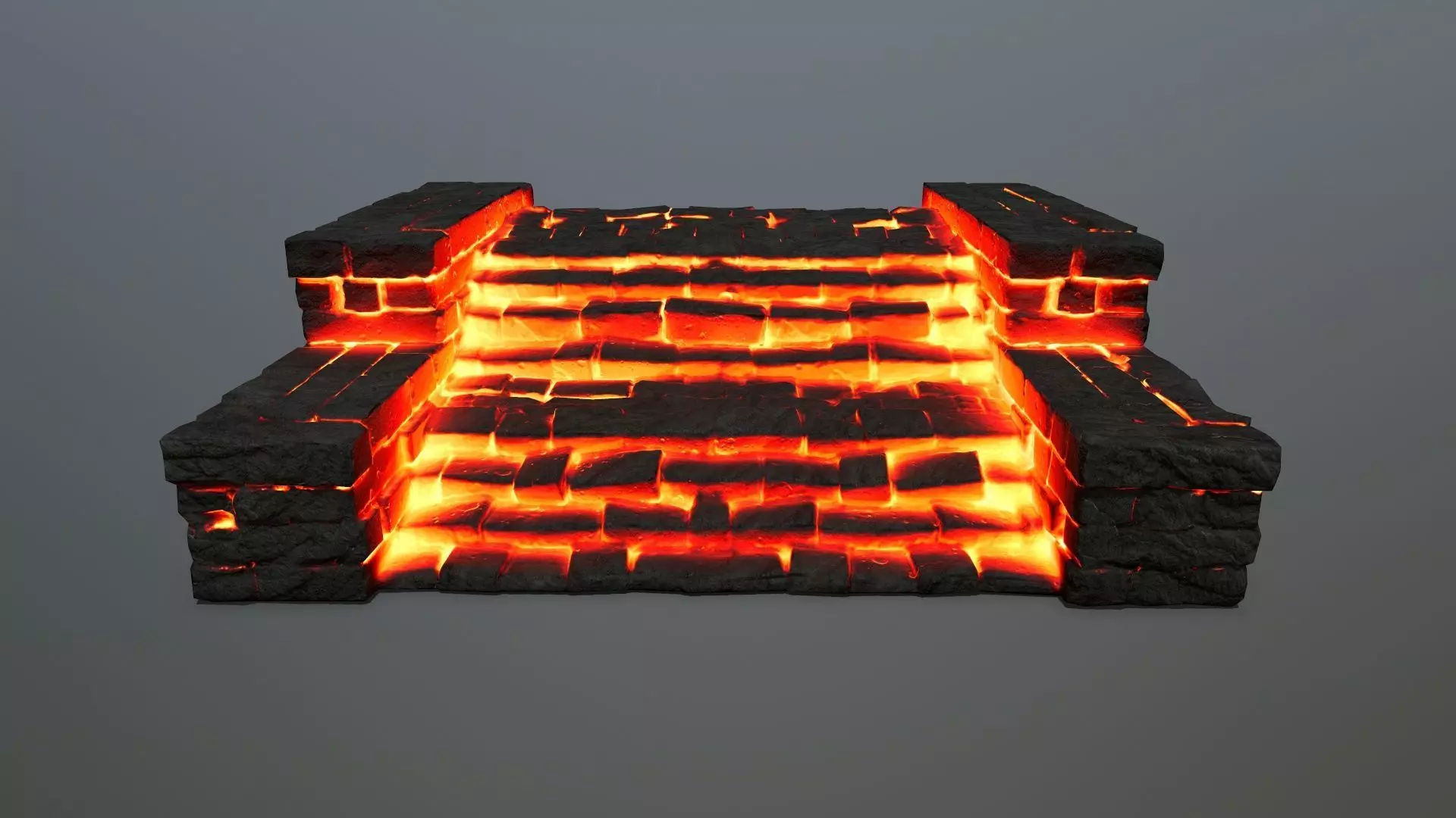 Ruin Stairs Low-poly 3D model_0