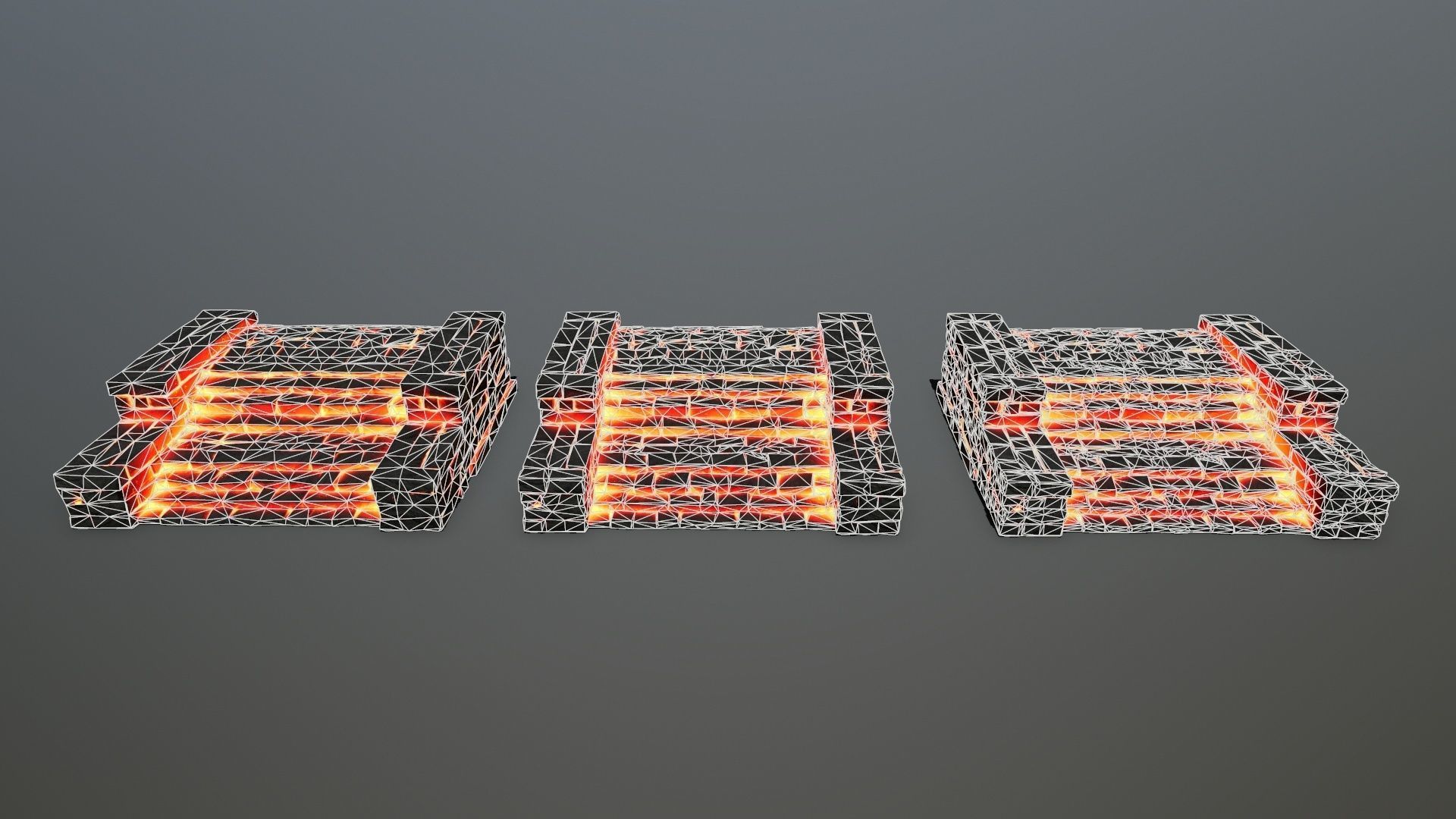 Ruin Stairs Low-poly 3D model_13