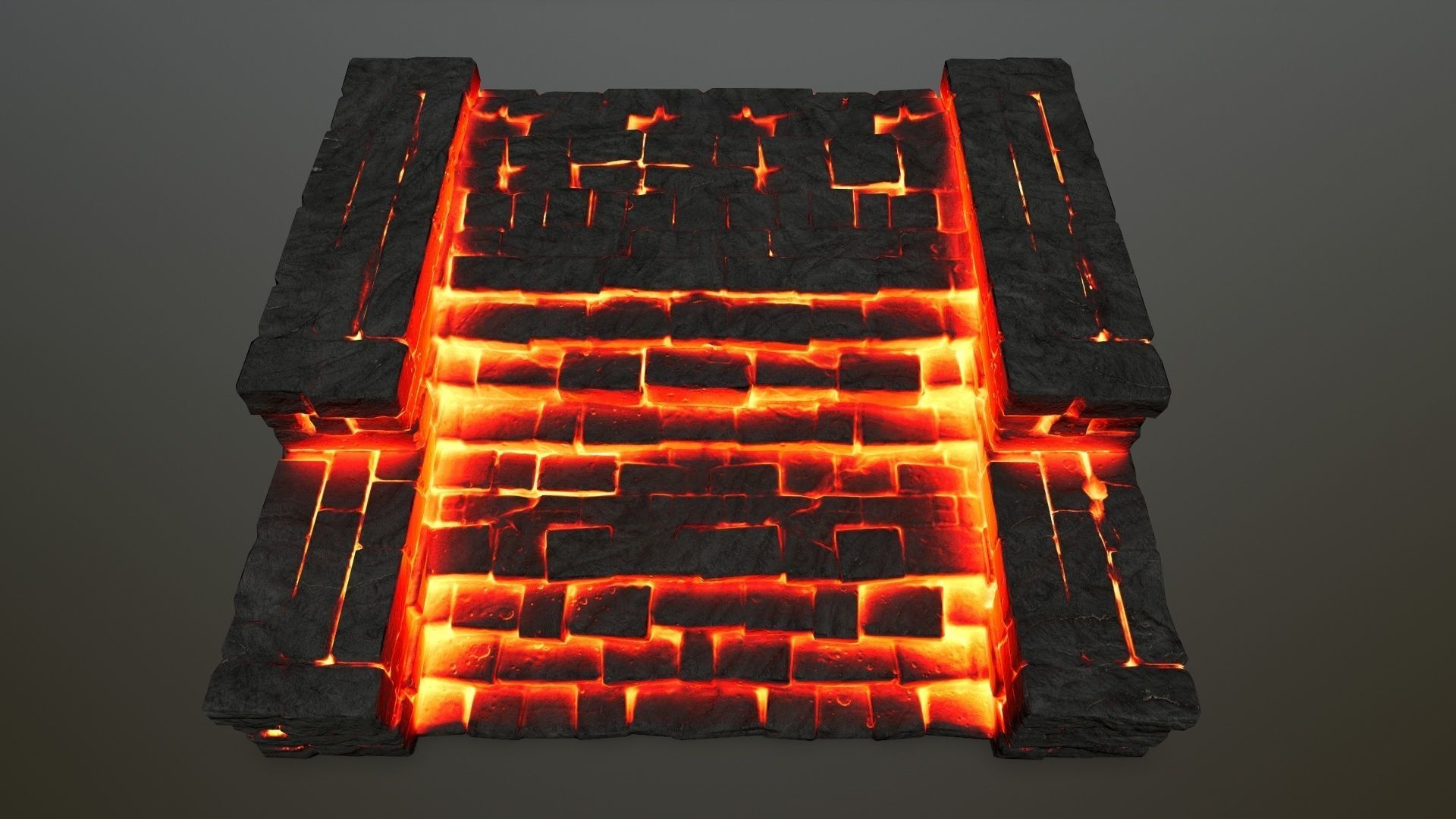 Ruin Stairs Low-poly 3D model_9