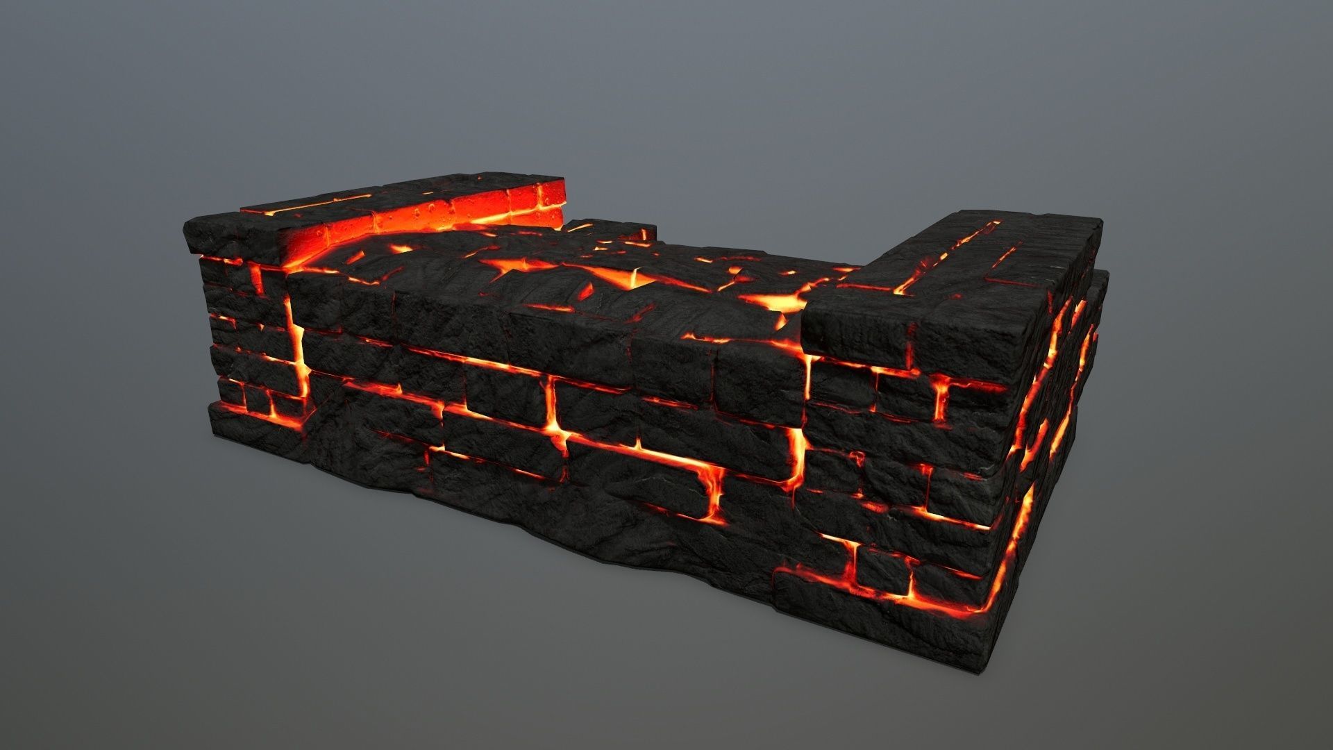 Ruin Stairs Low-poly 3D model_3