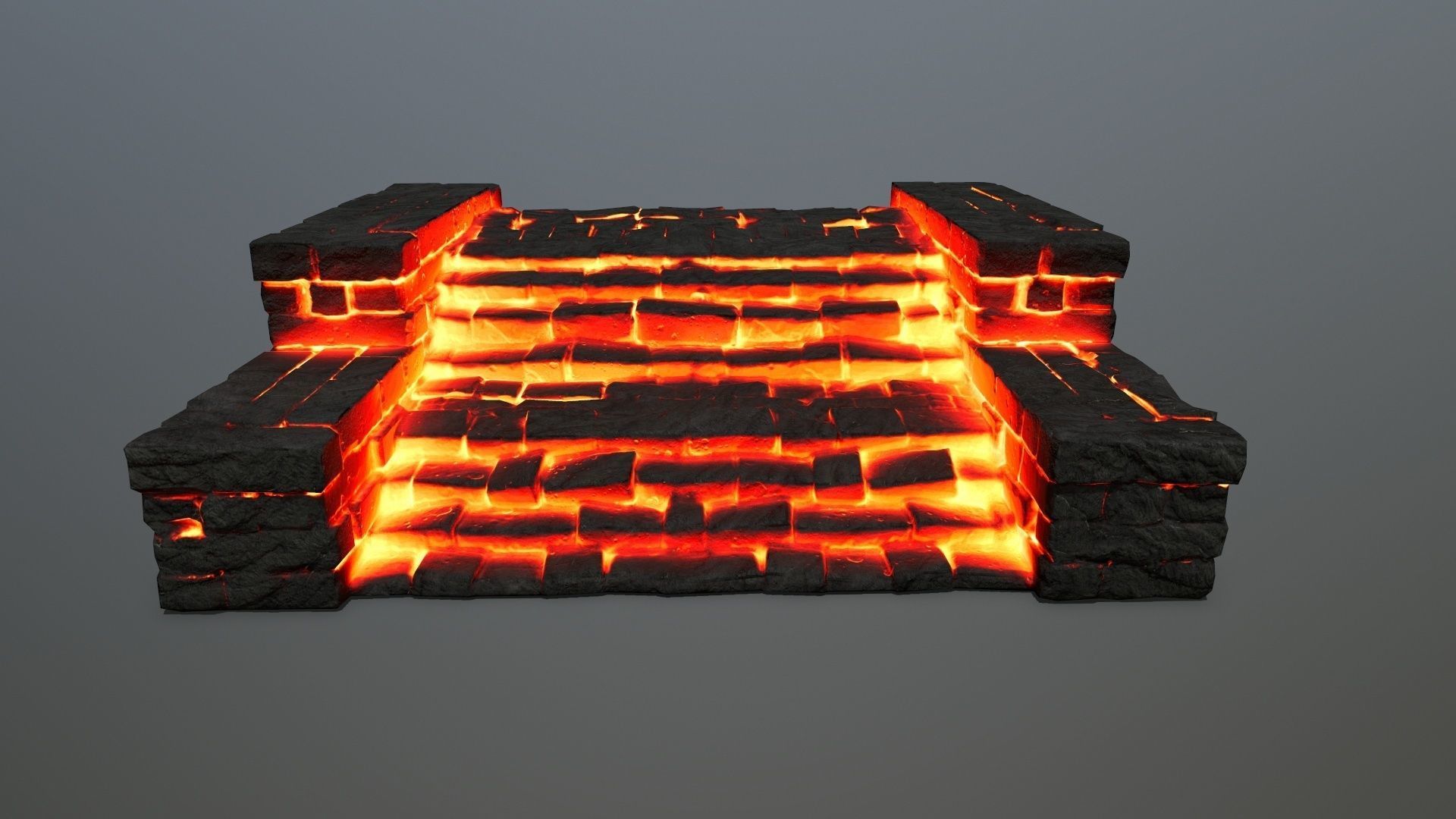 Ruin Stairs Low-poly 3D model_8