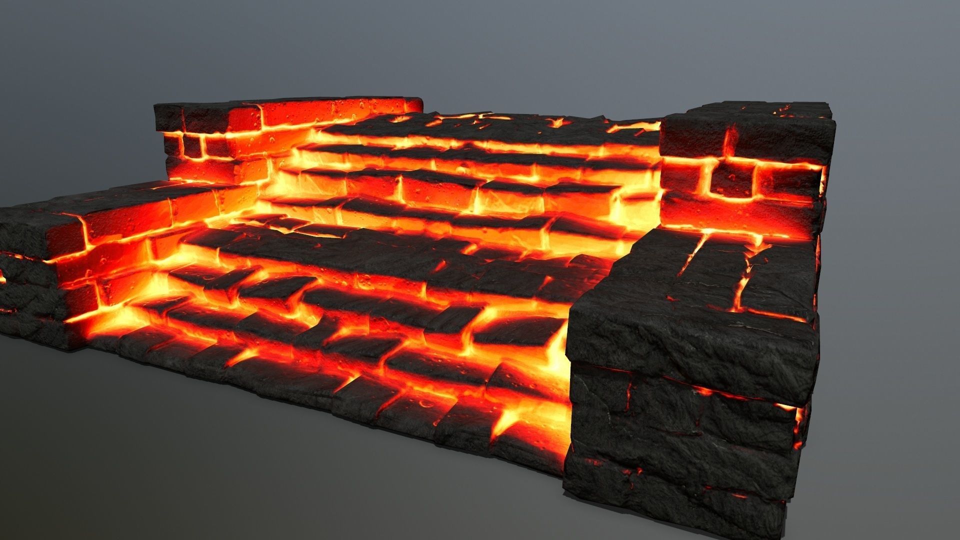 Ruin Stairs Low-poly 3D model_10