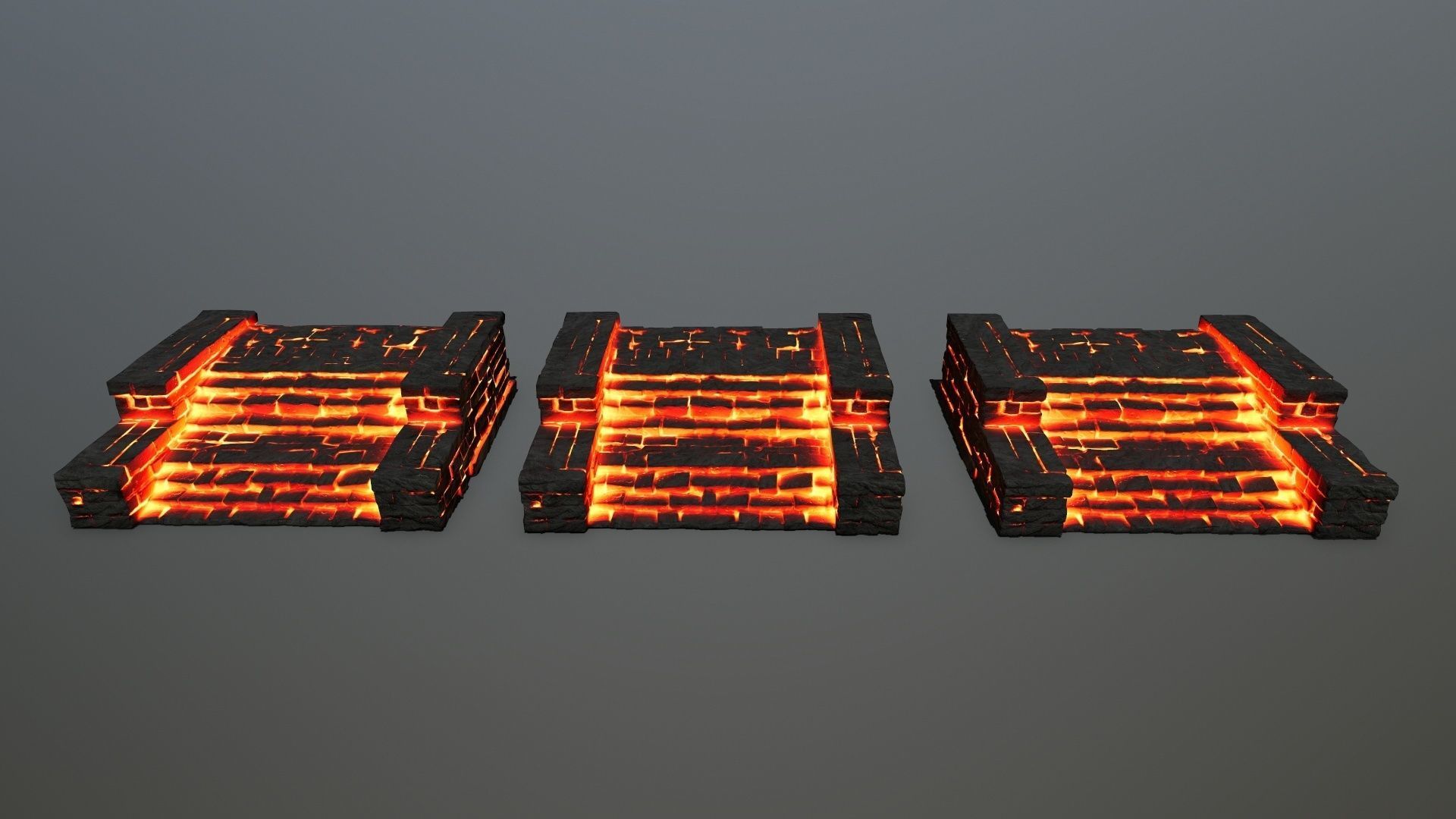 Ruin Stairs Low-poly 3D model_12