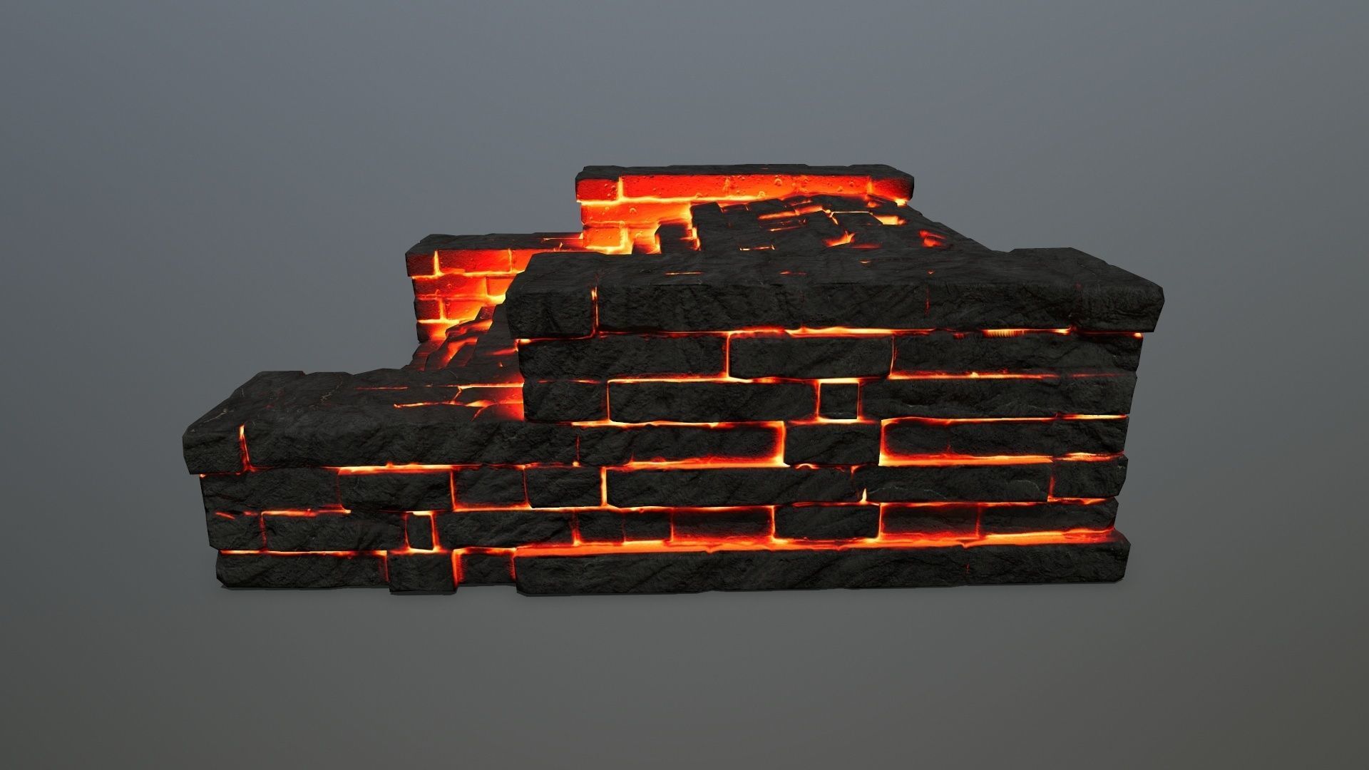 Ruin Stairs Low-poly 3D model_6