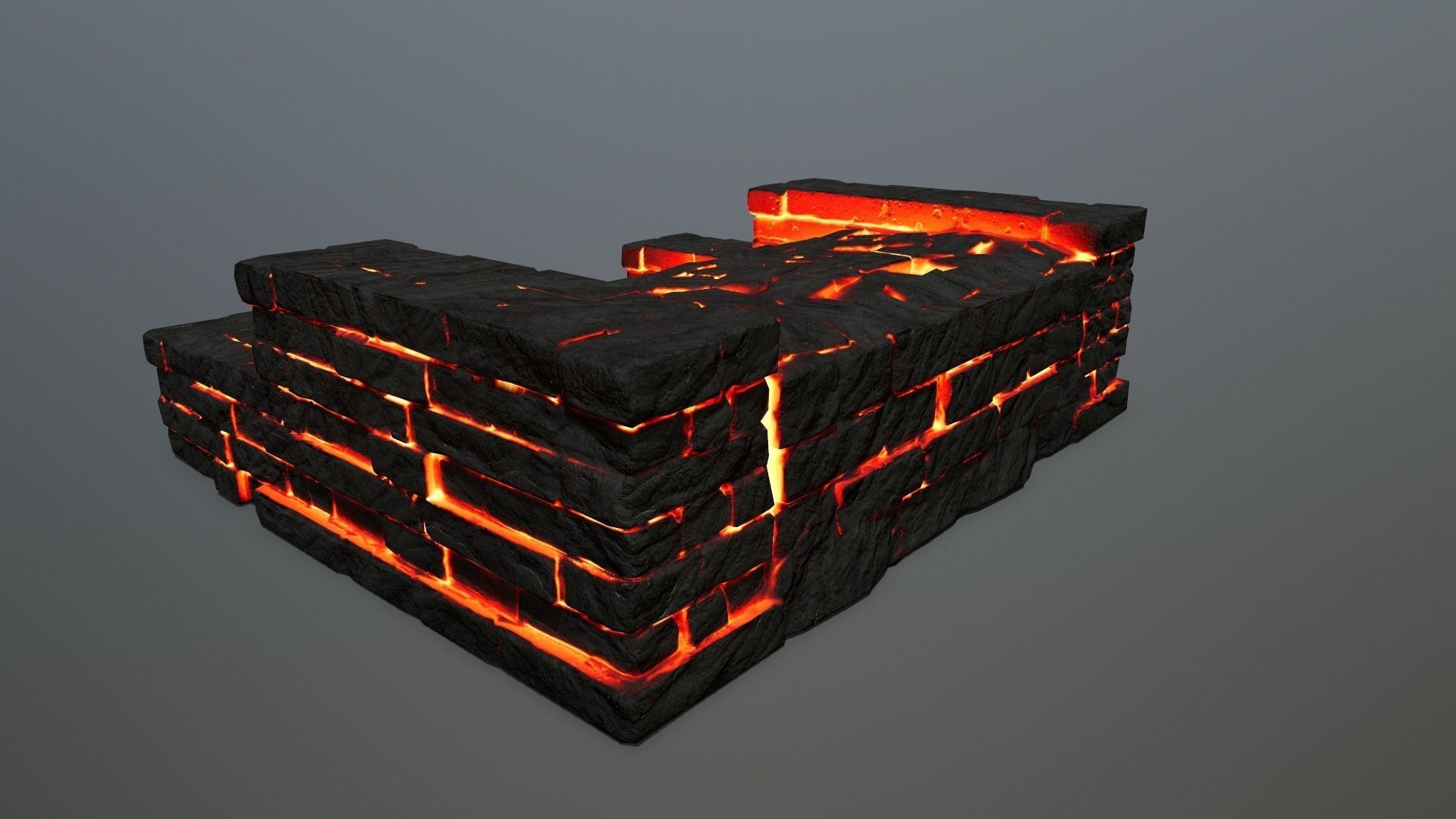 Ruin Stairs Low-poly 3D model_5