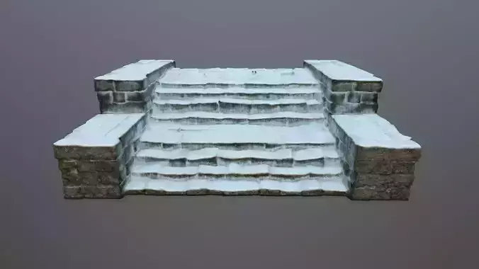 Ruin Stairs Low-poly 3D model