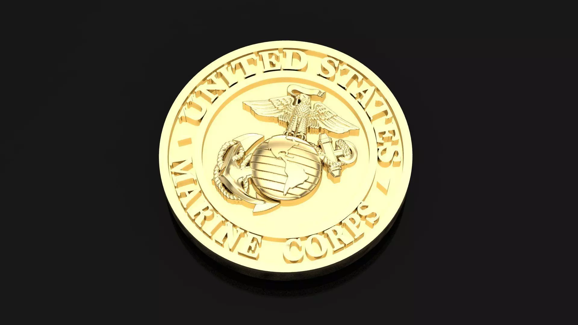 united states marine corps pendant 3D print model