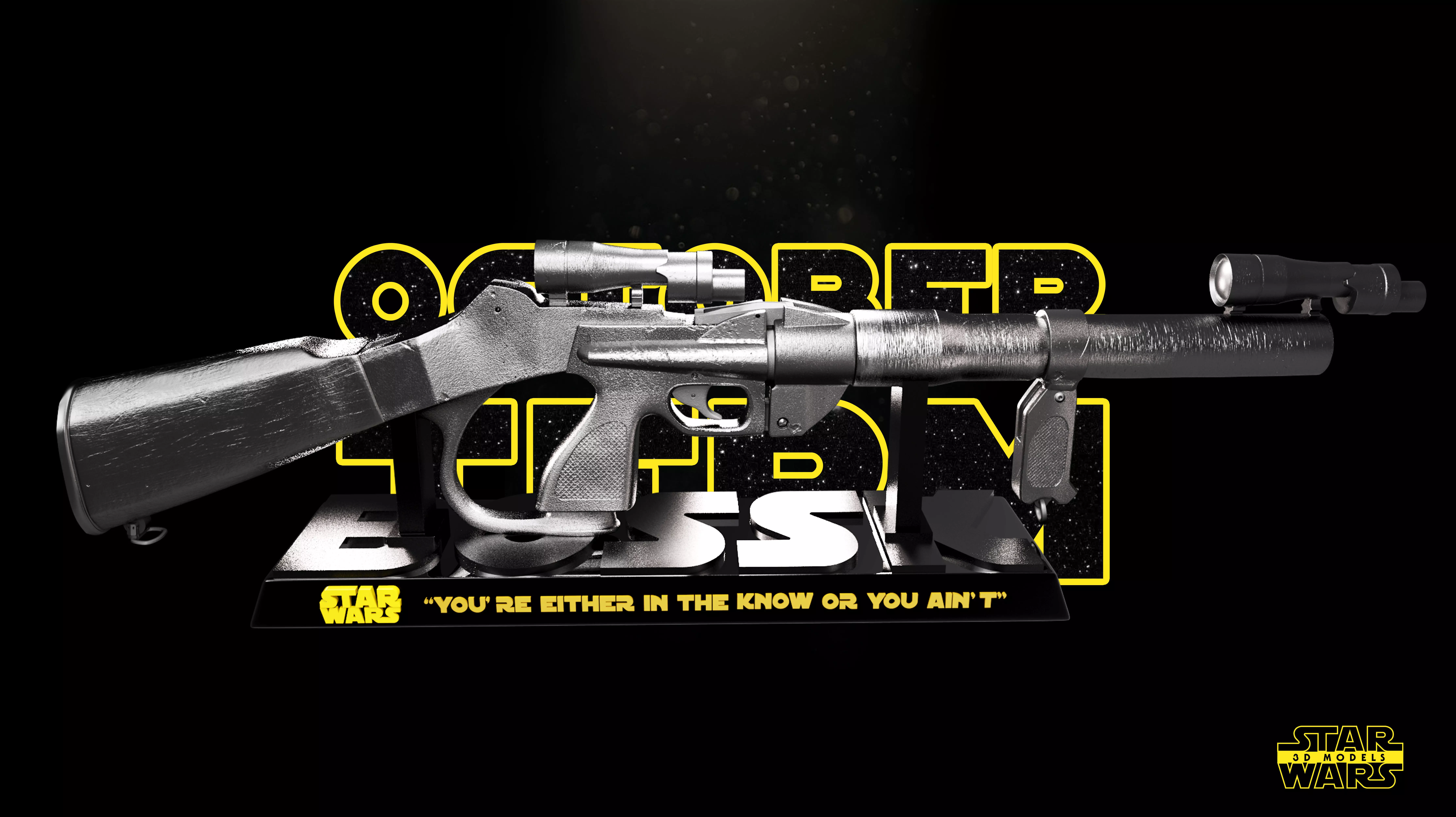 Bossk Weapon Sculpture Star Wars 3D Models Ready for 3D printing 3D print model