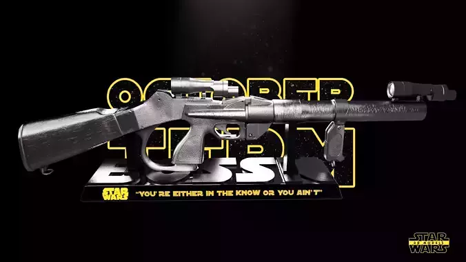 Bossk Weapon Sculpture Star Wars 3D Models Ready for 3D printing