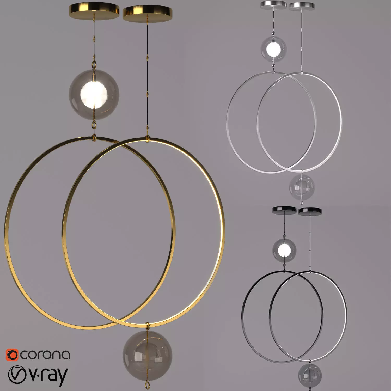 pendant ring light 3D model_0