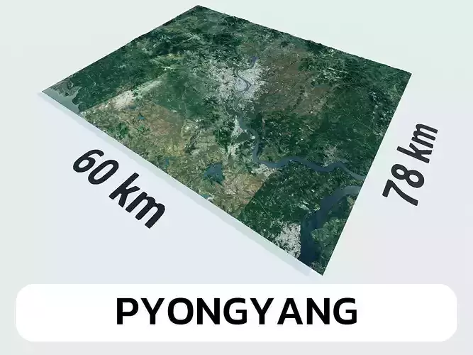 Pyongyang North Korea City Landscape 3D Model