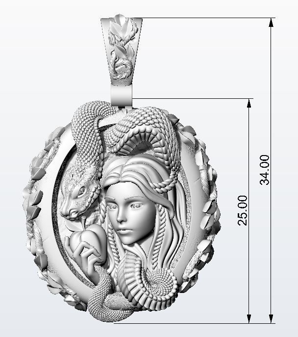 Eve pendant 3D print model_11