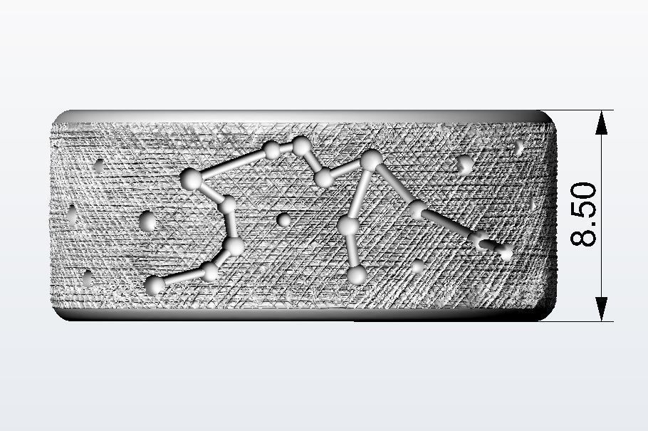 Aquarius silver ring with constellations 3D print model_9