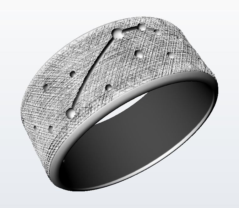 Aries zodiac constellation ring 3D print model_7