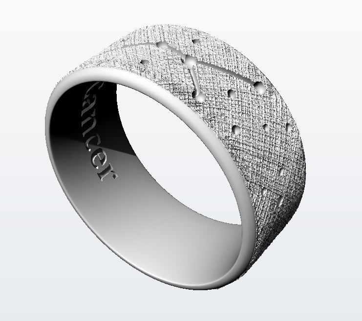 Cancer zodiac constellation wedding ring 3D print model_8