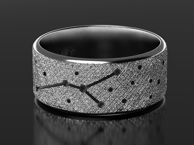 Cancer zodiac constellation wedding ring 3D print model