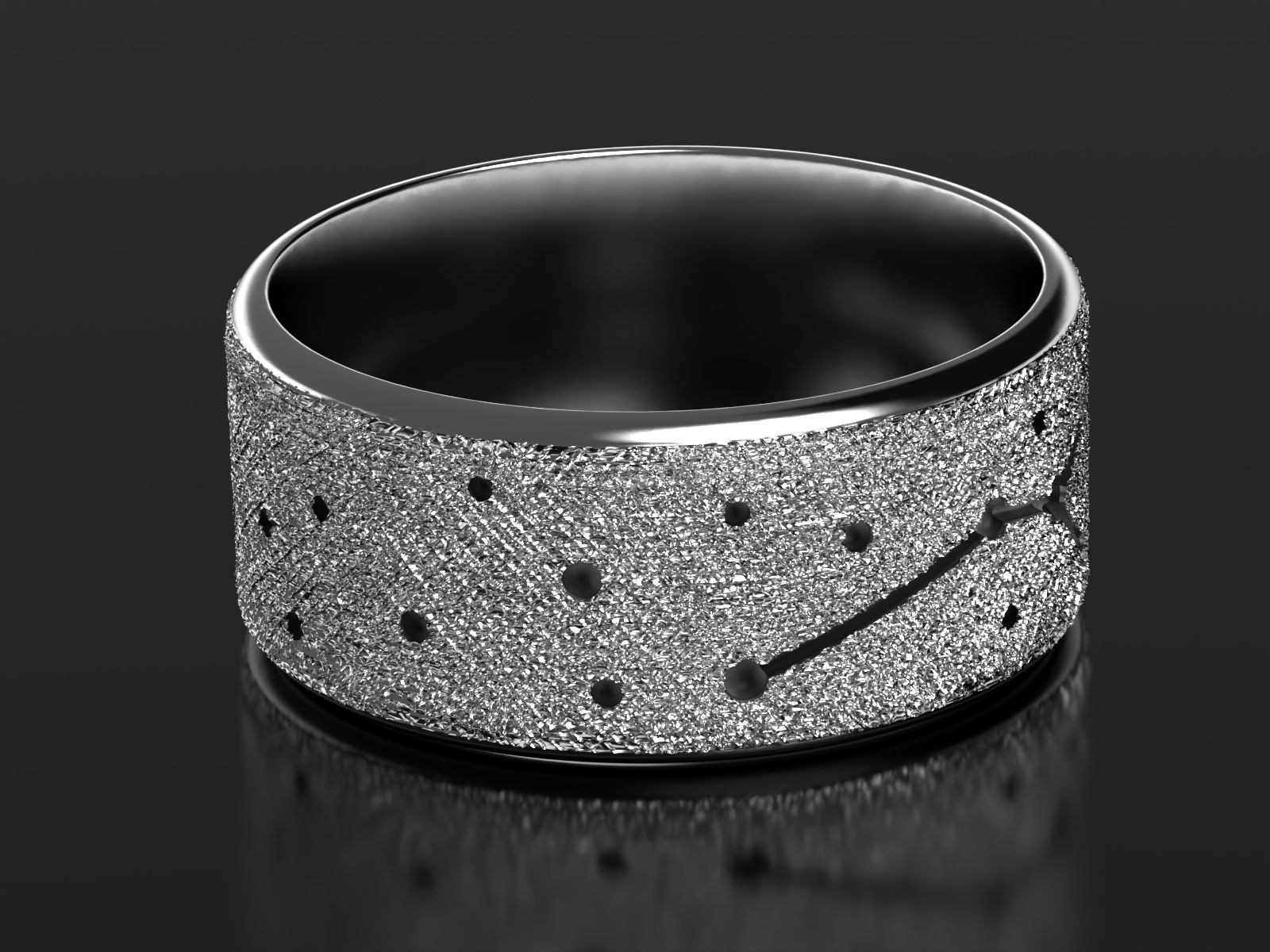 Cancer zodiac constellation wedding ring 3D print model_2